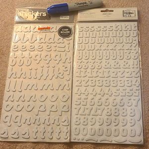 Arts and crafts scrapbooking acessories stick on letters by Thickers. Bundle 2